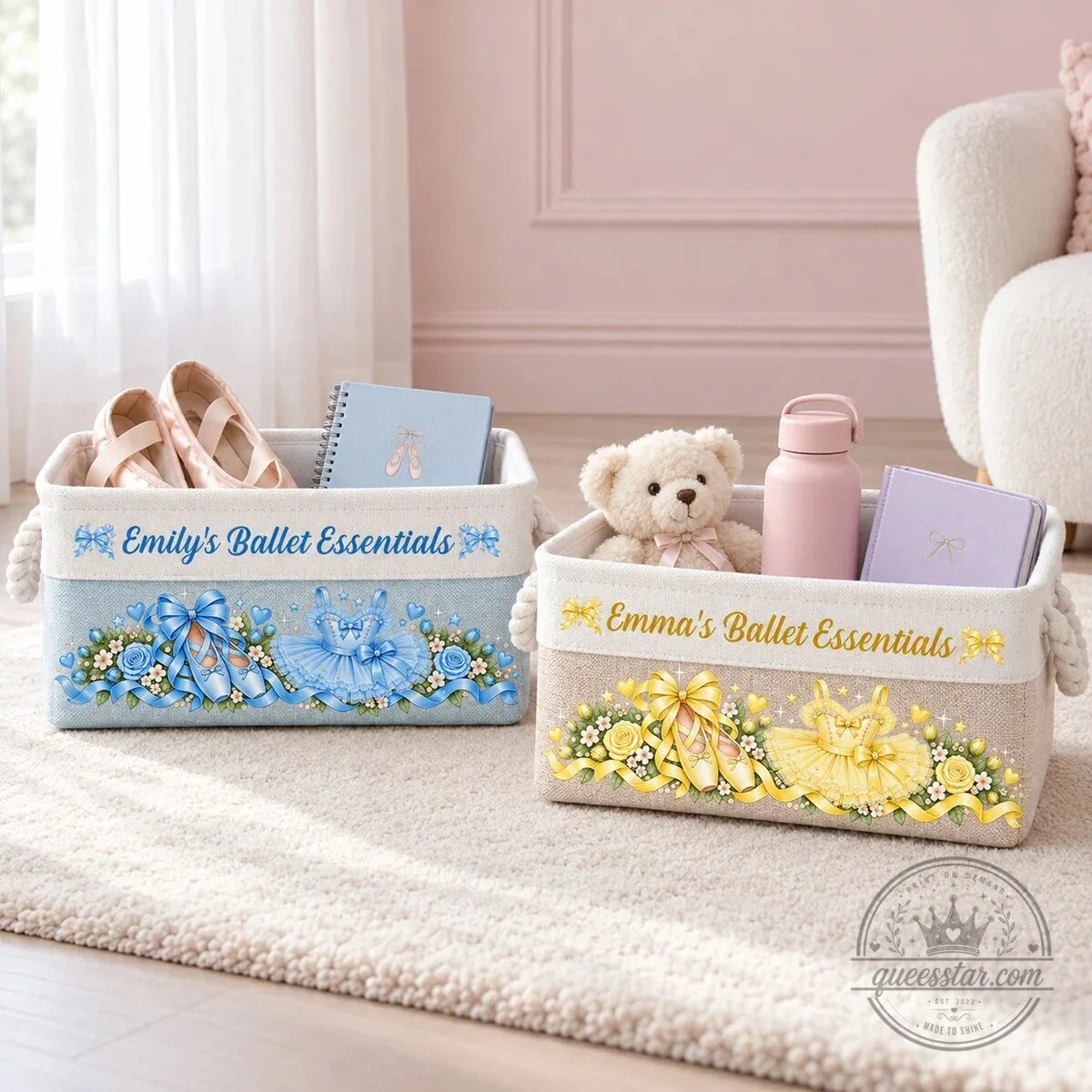 Personalized Ballerina Ballet Slippers and Tutu Storage Basket 21 Personalized Ballerina Ballet Slippers and Tutu Storage Basket