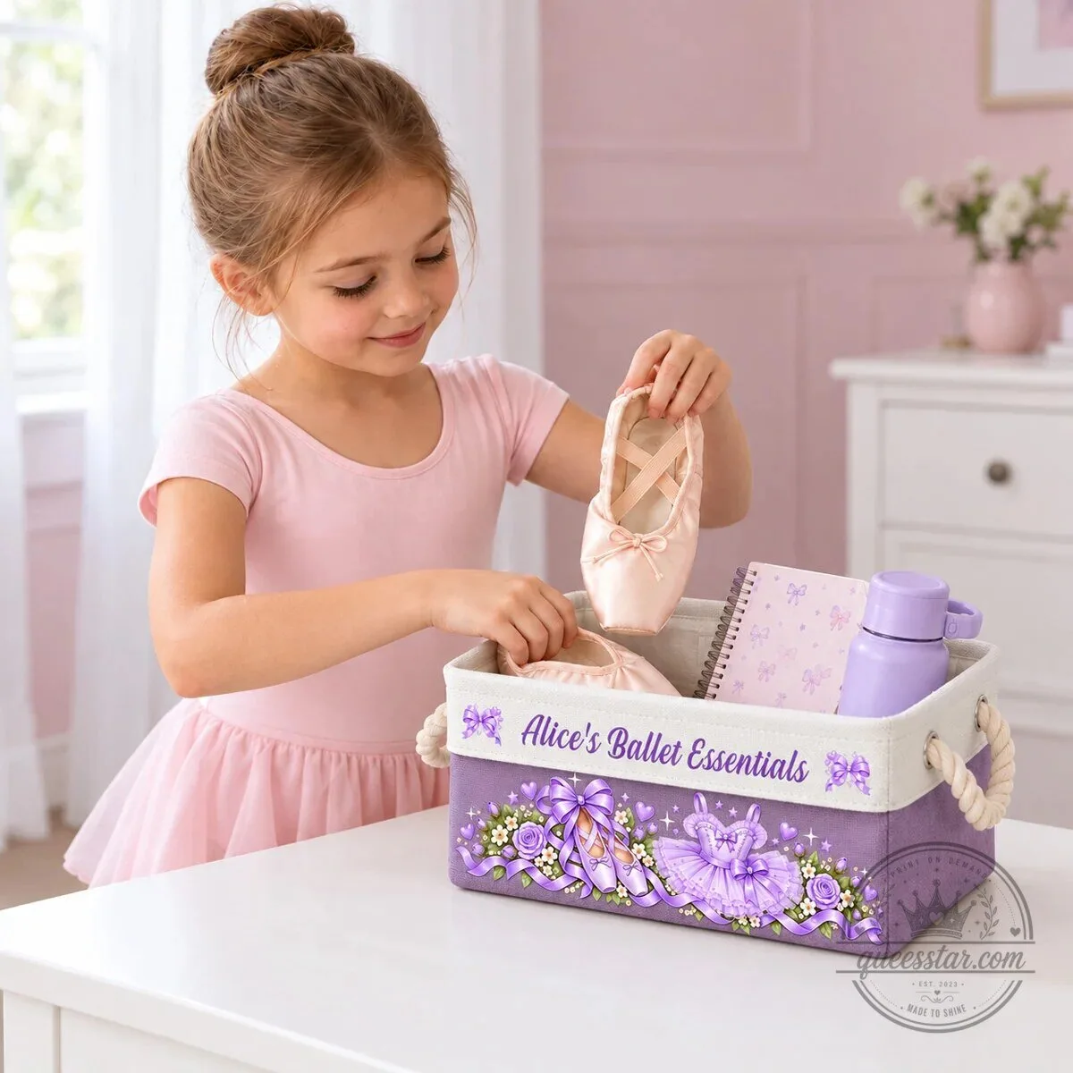 Personalized Ballerina Ballet Slippers and Tutu Storage Basket 22 Personalized Ballerina Ballet Slippers and Tutu Storage Basket