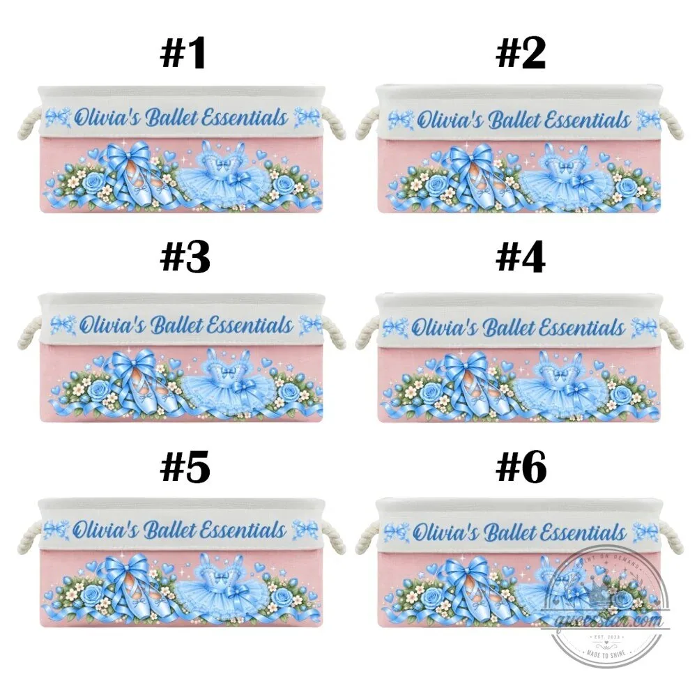Personalized Ballerina Ballet Slippers and Tutu Storage Basket 26 Personalized Ballerina Ballet Slippers and Tutu Storage Basket