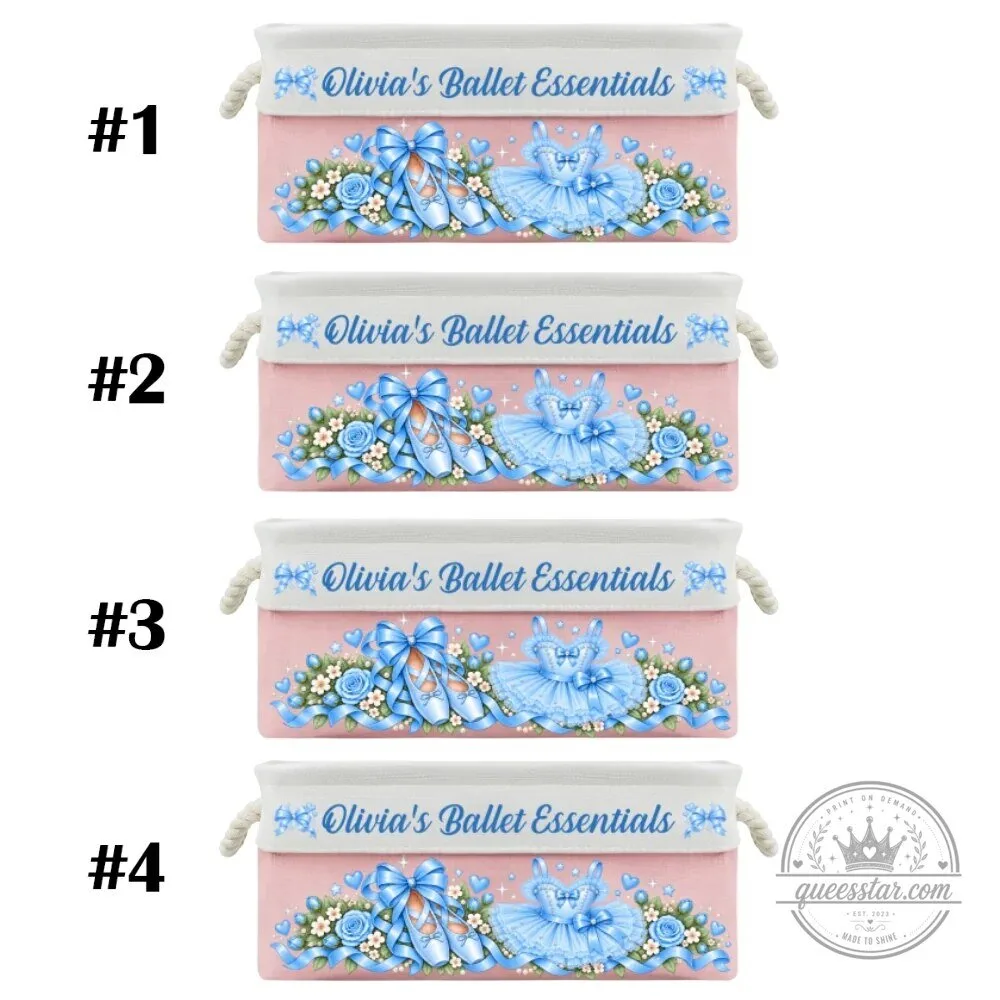 Personalized Ballerina Ballet Slippers and Tutu Storage Basket 28 Personalized Ballerina Ballet Slippers and Tutu Storage Basket