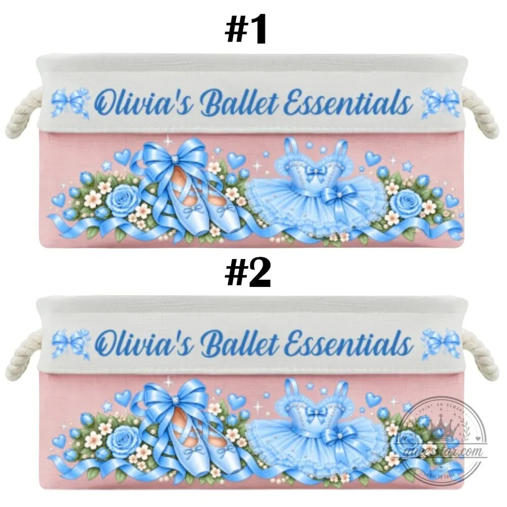 Personalized Ballerina Ballet Slippers and Tutu Storage Basket 30 Personalized Ballerina Ballet Slippers and Tutu Storage Basket