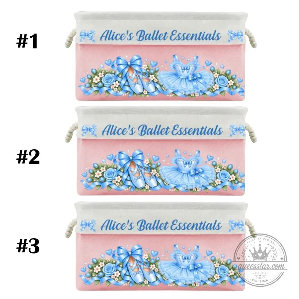 Personalized Ballerina Ballet Slippers and Tutu Storage Basket 35 Personalized Ballerina Ballet Slippers and Tutu Storage Basket