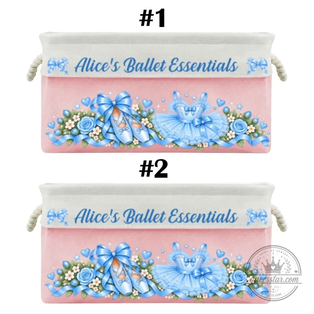 Personalized Ballerina Ballet Slippers and Tutu Storage Basket 36 Personalized Ballerina Ballet Slippers and Tutu Storage Basket