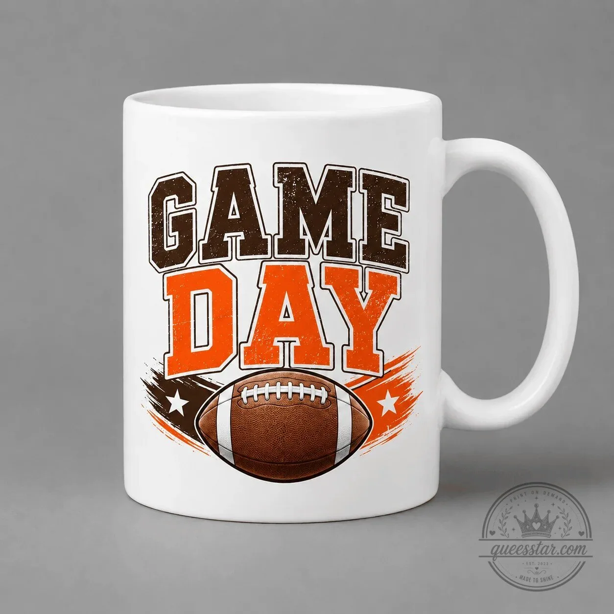 Game Day Football Sports Fan Gift White Ceramic Coffee Mug