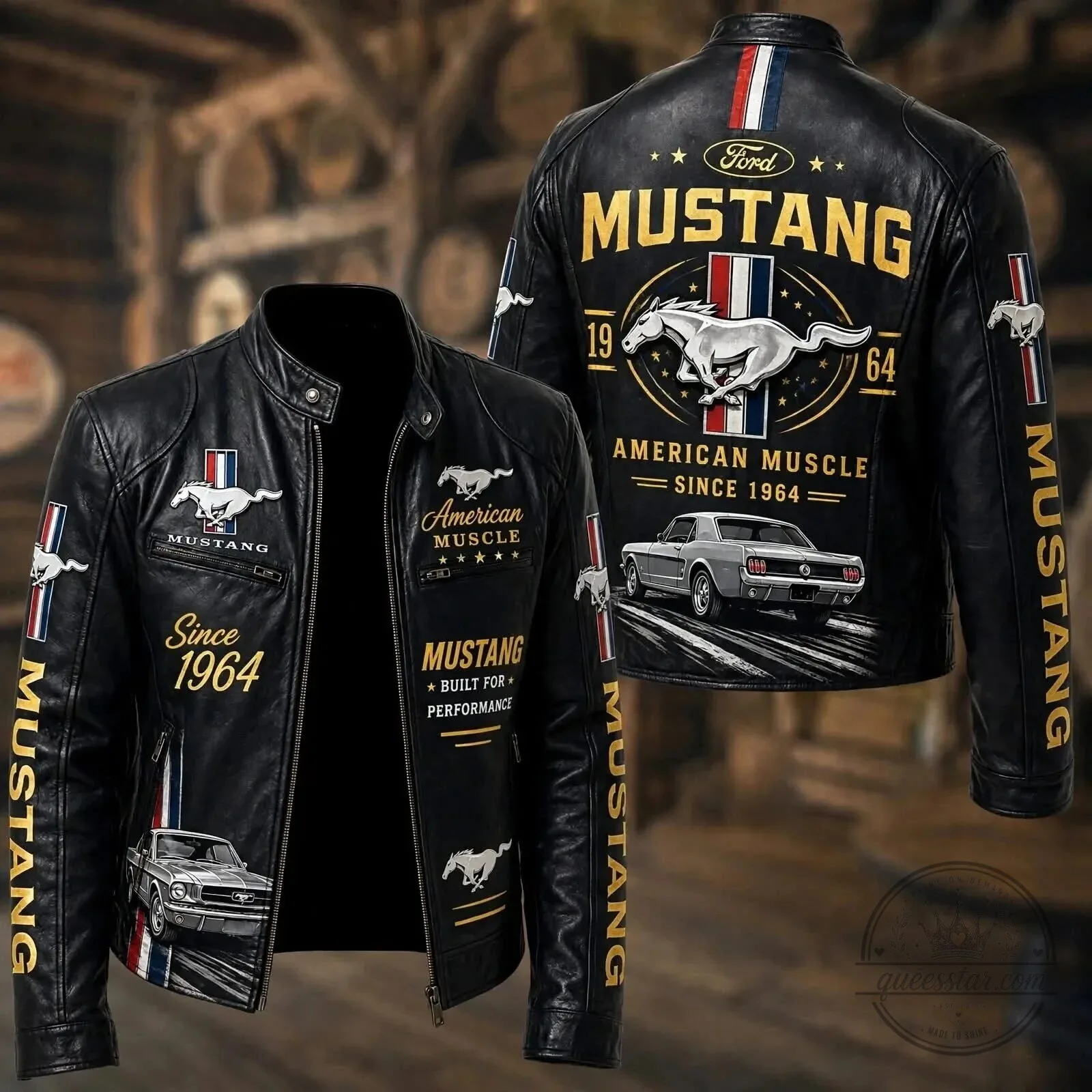 Ford Mustang American Muscle Since 1964 Leather Jacket