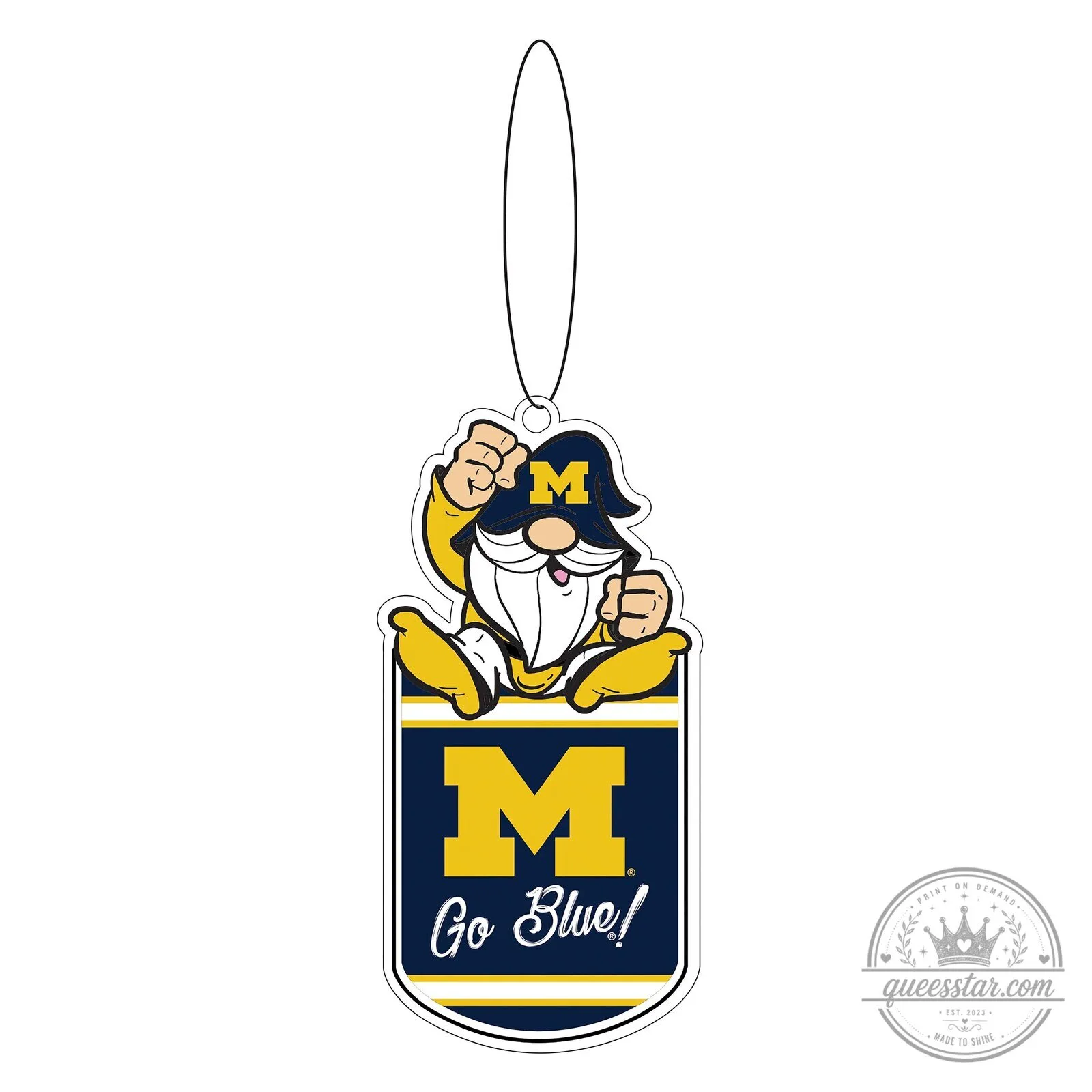 University of Michigan Wolverines Gnome Fan Gift Tag Ornament