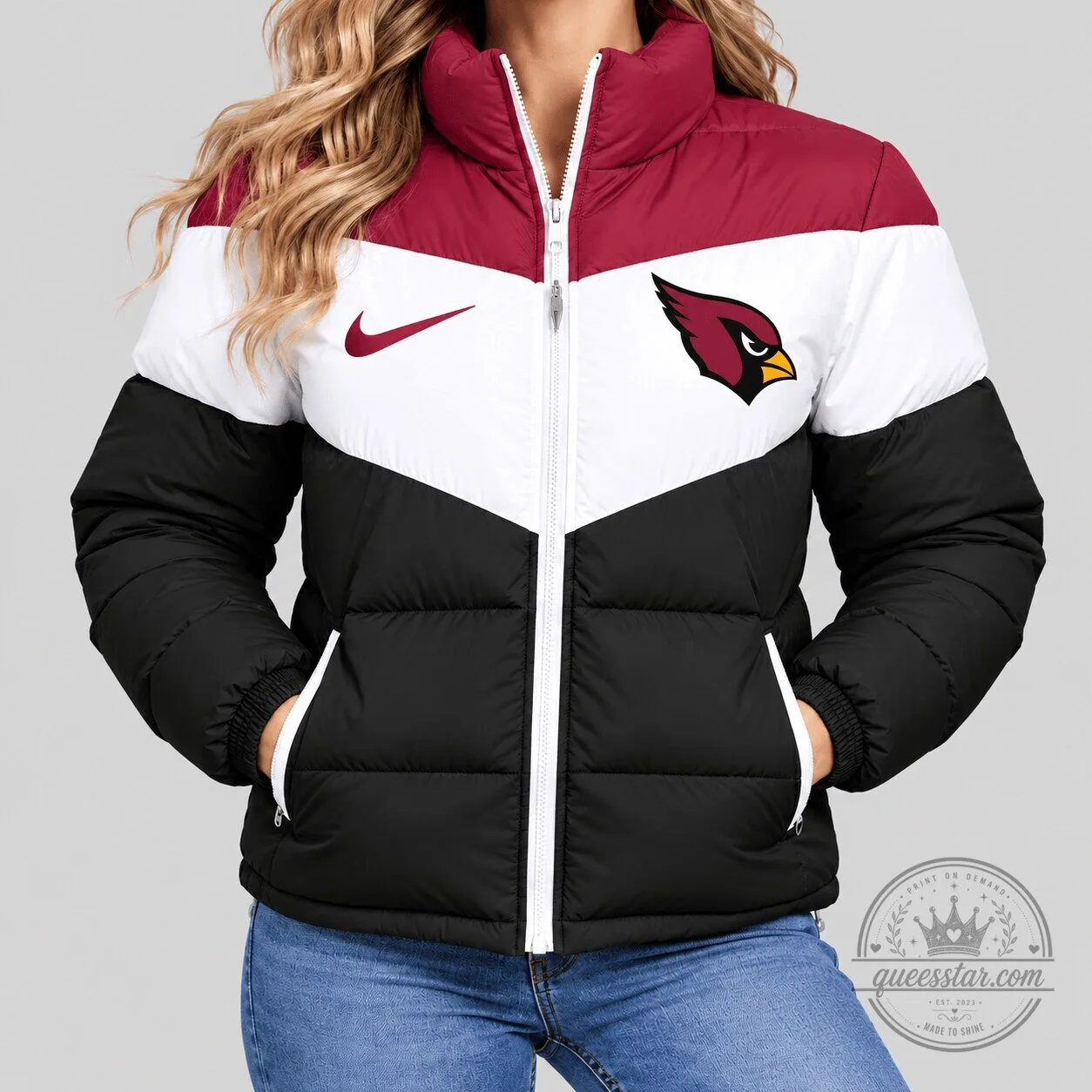 Arizona Cardinals Nike Chevron Puffer Jacket for Women