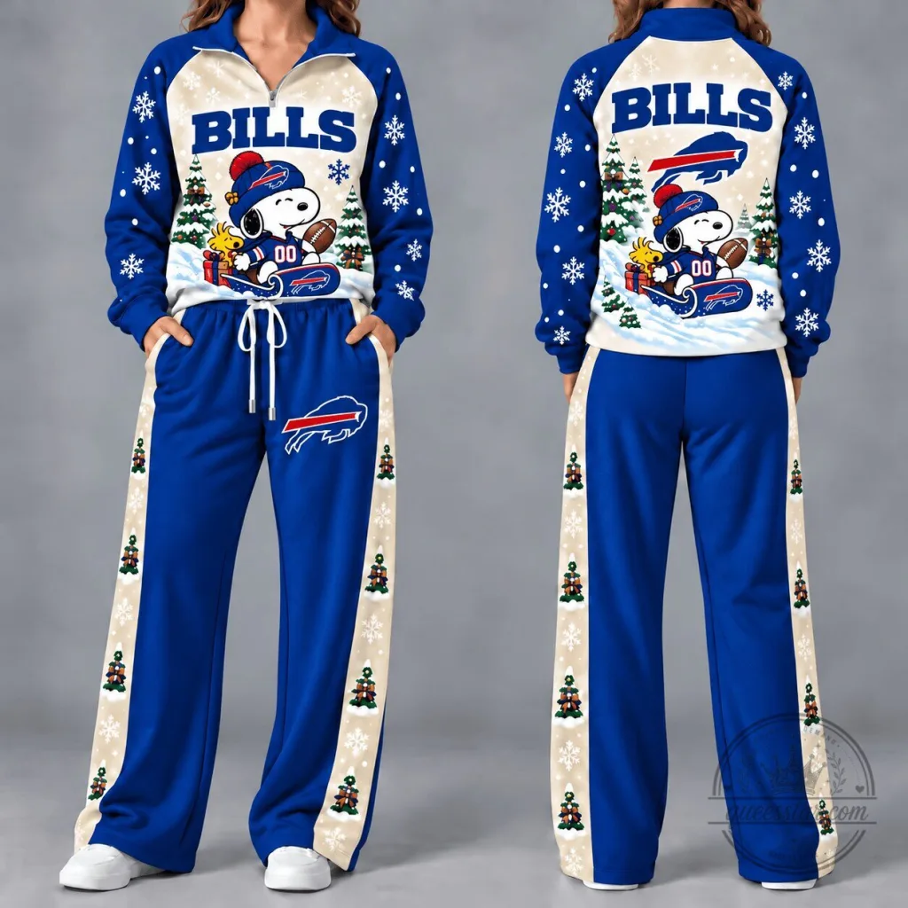 Buffalo Bills Snoopy Christmas Quarter-Zip Sweatshirt Buffalo Bills Snoopy Christmas Quarter-Zip Sweatshirt