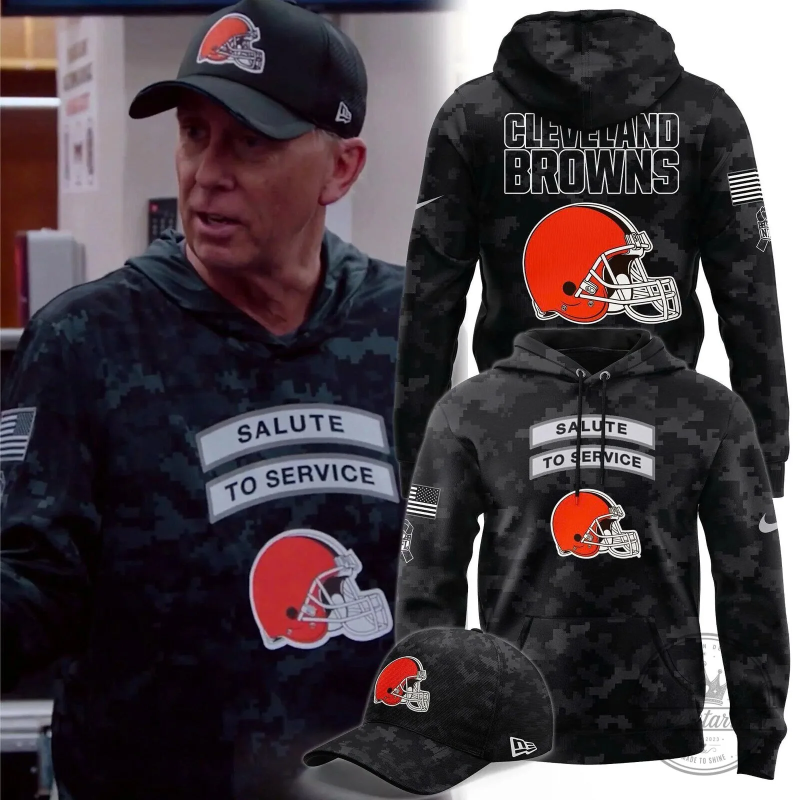 Cleveland Browns Digital Camouflage Hoodie for Salute To Service Football Fans