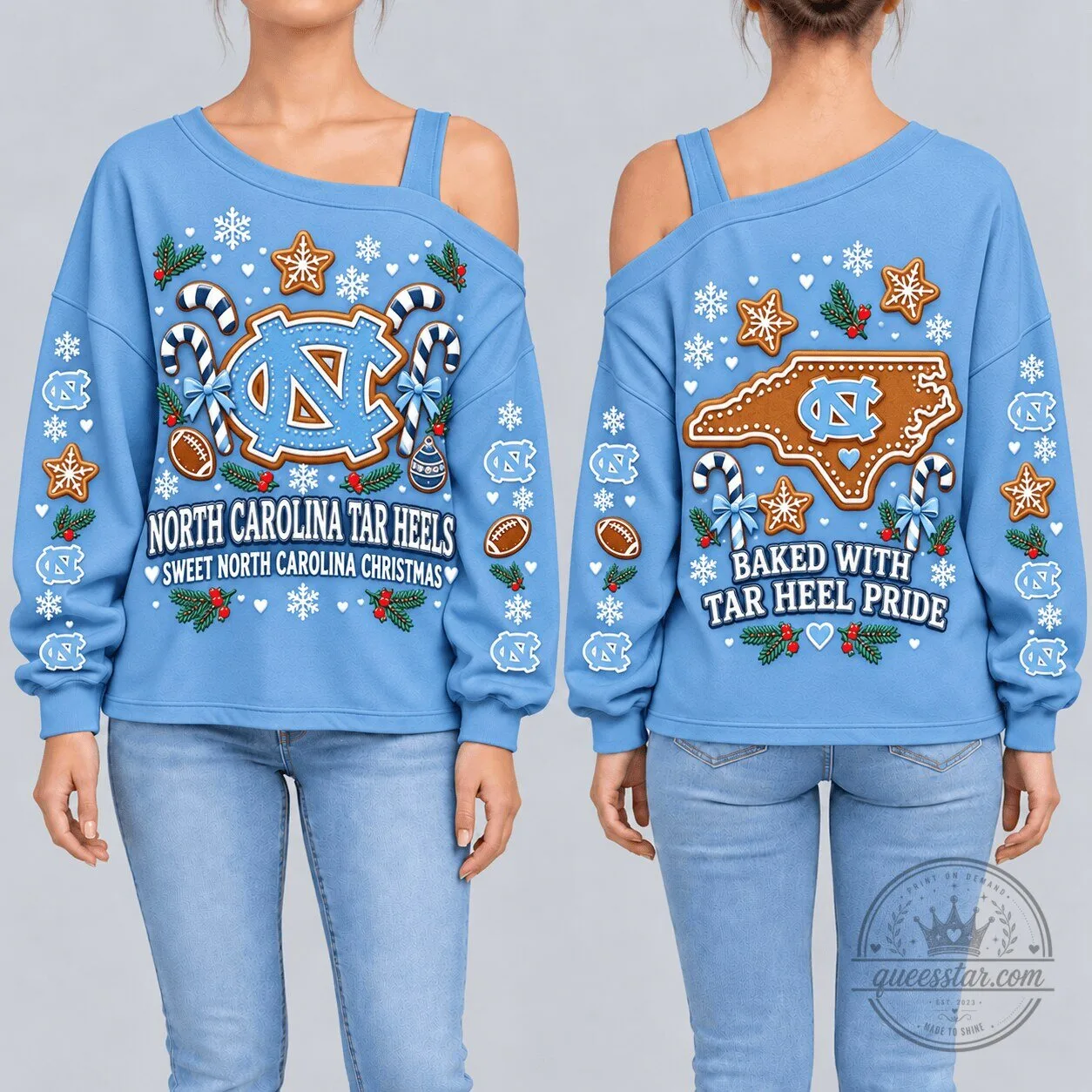 North Carolina Tar Heels Sweet Christmas Baked With Tar Heel Pride Sweatshirt
