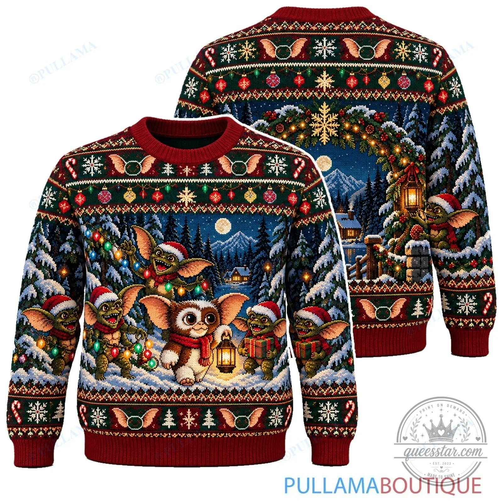 Gremlins Christmas Lantern Walk Ugly Christmas Sweater