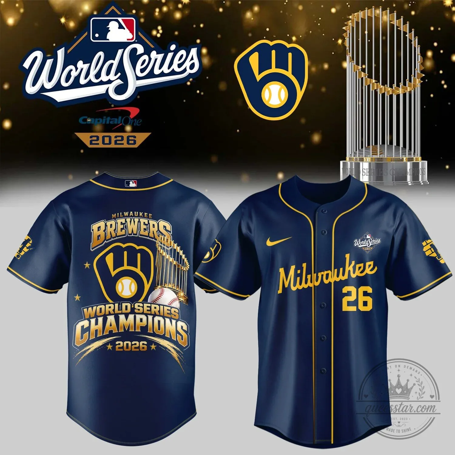2026 World Series Champions Jersey of Milwaukee Brewers Baseball Team