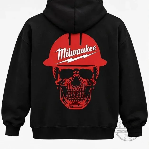 Milwaukee Tools Hard Hat Skull Graphic Black Washed Cotton T-Shirt 6 Milwaukee Tools Hard Hat Skull Graphic Black Washed Cotton T-Shirt