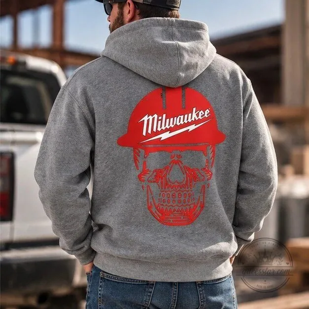 Milwaukee Tools Hard Hat Skull Graphic Black Washed Cotton T-Shirt 7 Milwaukee Tools Hard Hat Skull Graphic Black Washed Cotton T-Shirt