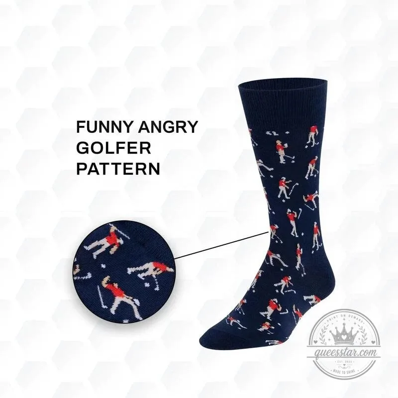 Frustrated Golfer Novelty Socks, Funny Golfing Men's Crew Socks, Golf Lover Gift 7 Frustrated Golfer Novelty Socks, Funny Golfing Men