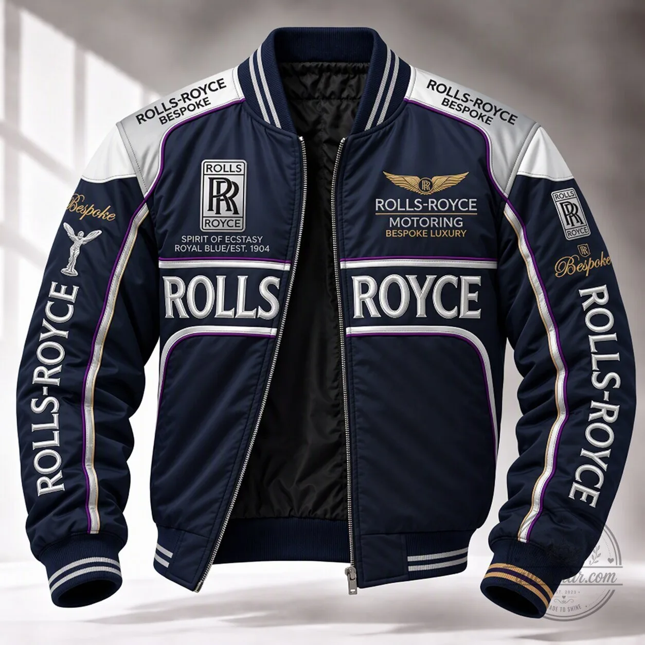 Rolls-Royce Bespoke Motoring Luxury Spirit of Ecstasy Bomber Jacket 1 Rolls-Royce Bespoke Motoring Luxury Spirit of Ecstasy Bomber Jacket