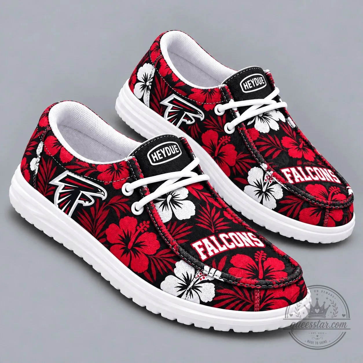 Atlanta Falcons NFL Tropical Hibiscus Floral Print Casual Shoes