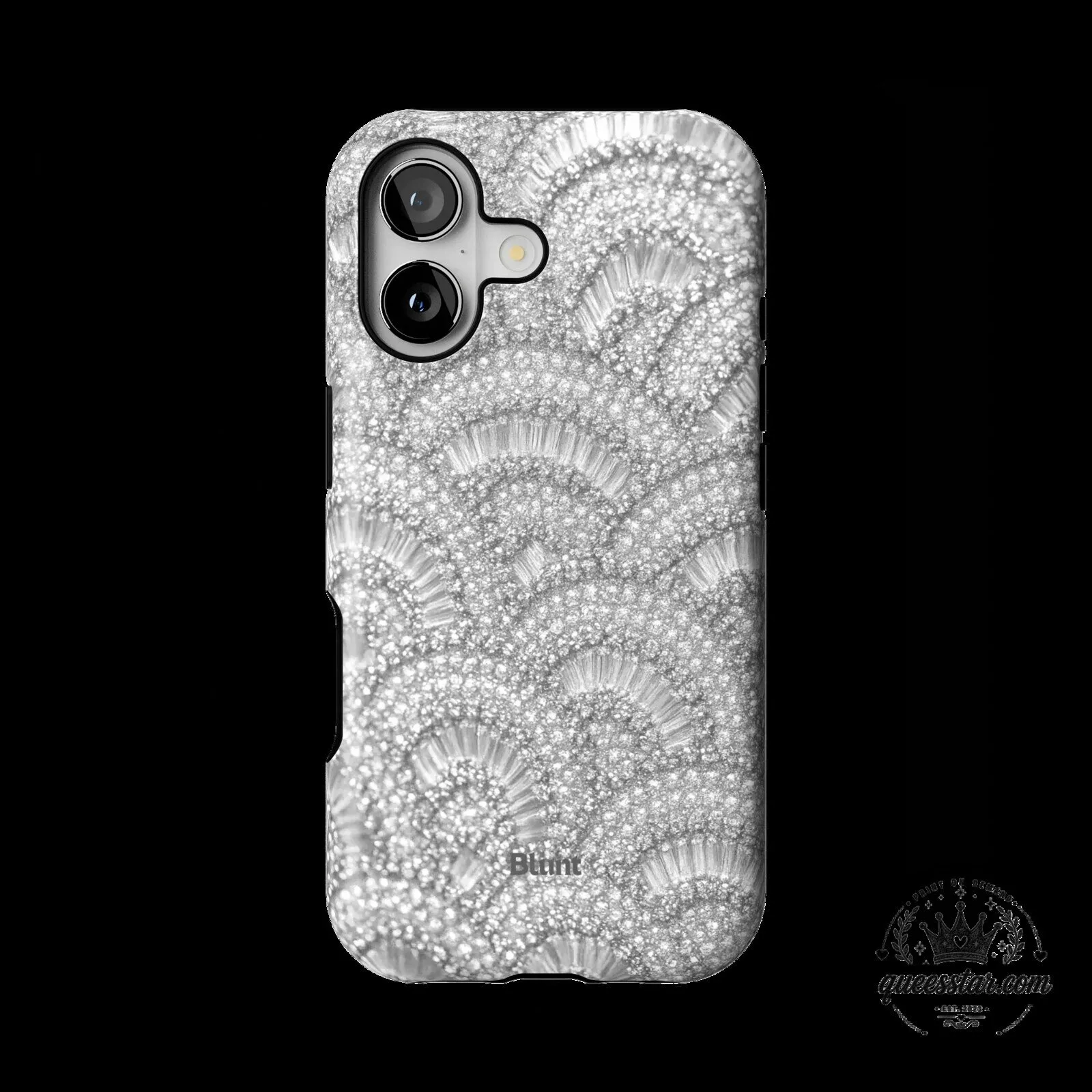 Sparkling Diamond Scallop Pattern Silver iPhone Case for Apple Mobile Phones 1 Sparkling Diamond Scallop Pattern Silver iPhone Case for Apple Mobile Phones
