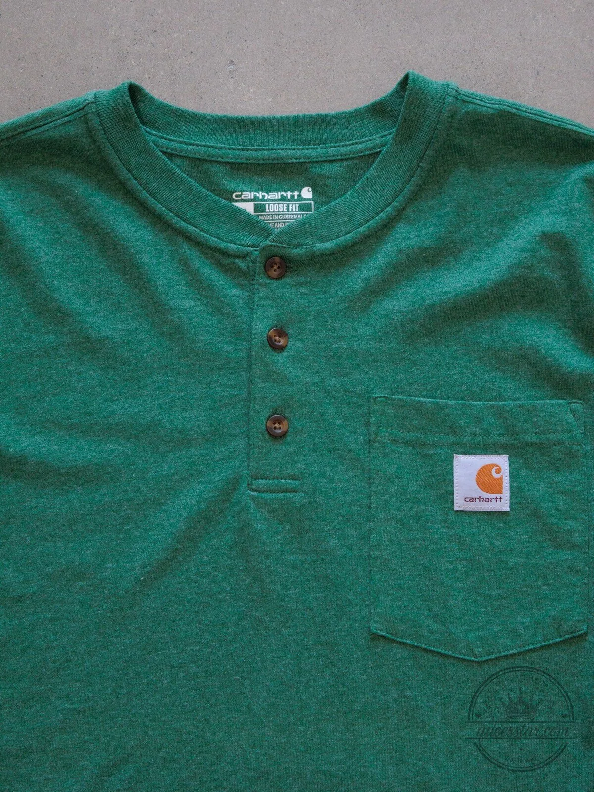 Carhartt Green Henley Long Sleeve T-Shirt with Chest Pocket 4 Carhartt Green Henley Long Sleeve T-Shirt with Chest Pocket