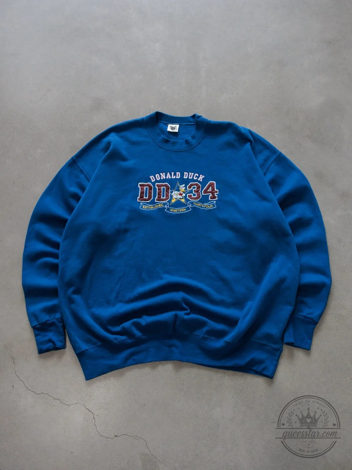 Vintage Donald Duck Established Nineteen Thirty-Four Blue Sweatshirt