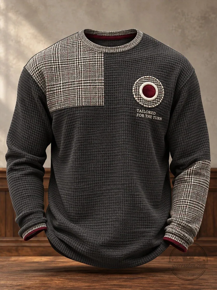 Men's Tailored For The Turn Mod Style Waffle Knit Long-Sleeve Shirt
