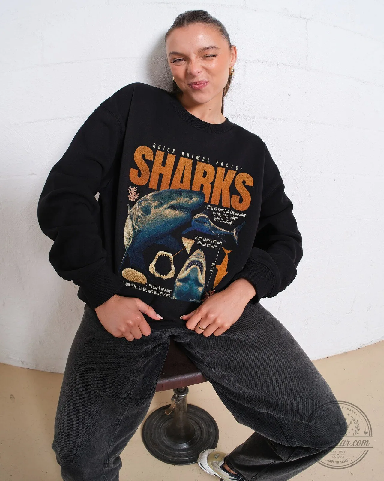 Quick Animal Facts Sharks Funny Marine Biology Humor Sweatshirt 5 Quick Animal Facts Sharks Funny Marine Biology Humor Sweatshirt