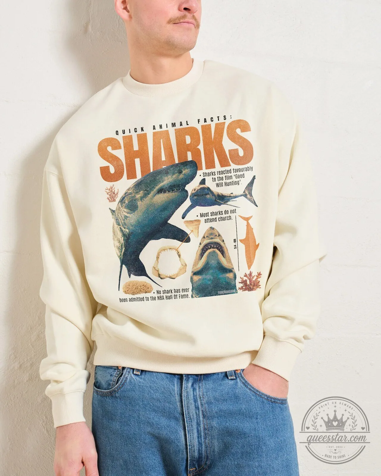 Quick Animal Facts Sharks Funny Marine Biology Humor Sweatshirt 6 Quick Animal Facts Sharks Funny Marine Biology Humor Sweatshirt